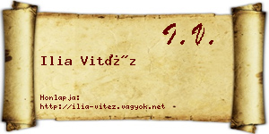 Ilia Vitéz névjegykártya